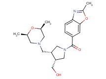{(3R*,4R*)-4-{[(2R*,6S*)-2,6-dimethylmorpholin-4-yl]methyl}-1-[(2-methyl-1,3-benzoxazol-6-yl)carbonyl]pyrrolidin-3-yl}methanol