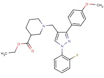 ethyl 1-{[1-(2-fluorophenyl)-3-(4-methoxyphenyl)-1H-pyrazol-4-yl]methyl}-3-piperidinecarboxylate