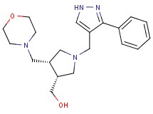 {(3R*,4S*)-4-(morpholin-4-ylmethyl)-1-[(3-phenyl-1H-pyrazol-4-yl)methyl]pyrrolidin-3-yl}methanol