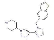 4-{4-[1-(1-benzothien-5-ylmethyl)-1H-imidazol-2-yl]-1H-1,2,3-triazol-1-yl}piperidine