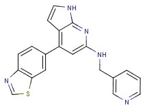 4-(1,3-benzothiazol-6-yl)-N-(pyridin-3-ylmethyl)-1H-pyrrolo[2,3-b]pyridin-6-amine