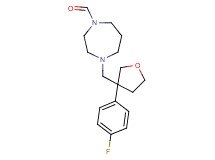 4-{[3-(4-fluorophenyl)tetrahydro-3-furanyl]methyl}-1,4-diazepane-1-carbaldehyde