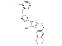 N-(2,3-dihydro-1,4-benzodioxin-6-ylmethyl)-5-[1-(2-fluorobenzyl)-1H-pyrazol-3-yl]-4-methyl-1,3-thiazol-2-amine