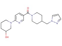 1-(5-{[4-(1H-pyrazol-1-ylmethyl)-1-piperidinyl]carbonyl}-2-pyridinyl)-3-piperidinol