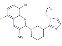 2-[3-(1-ethyl-1H-imidazol-2-yl)-1-piperidinyl]-5-fluoro-3,8-dimethylquinoline