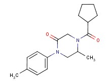 4-(cyclopentylcarbonyl)-5-methyl-1-(4-methylphenyl)-2-piperazinone