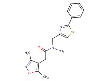 2-(3,5-dimethyl-4-isoxazolyl)-N-methyl-N-[(2-phenyl-1,3-thiazol-4-yl)methyl]acetamide