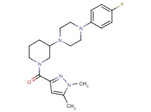 1-{1-[(1,5-dimethyl-1H-pyrazol-3-yl)carbonyl]-3-piperidinyl}-4-(4-fluorophenyl)piperazine