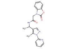 N-{1-[5-methyl-1-(2-pyridinyl)-1H-pyrazol-4-yl]ethyl}-2-(2-oxo-1,3-benzoxazol-3(2H)-yl)acetamide