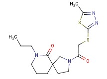 2-{[(5-methyl-1,3,4-thiadiazol-2-yl)thio]acetyl}-7-propyl-2,7-diazaspiro[4.5]decan-6-one