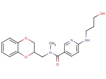 N-(2,3-dihydro-1,4-benzodioxin-2-ylmethyl)-6-[(3-hydroxypropyl)amino]-N-methylnicotinamide