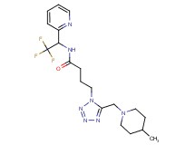 4-{5-[(4-methyl-1-piperidinyl)methyl]-1H-tetrazol-1-yl}-N-[2,2,2-trifluoro-1-(2-pyridinyl)ethyl]butanamide