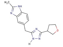 2-methyl-5-{[3-(tetrahydrofuran-3-yl)-1H-1,2,4-triazol-5-yl]methyl}-1H-benzimidazole