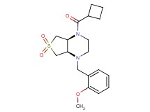 (4aR*,7aS*)-1-(cyclobutylcarbonyl)-4-(2-methoxybenzyl)octahydrothieno[3,4-b]pyrazine 6,6-dioxide