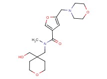 N-{[4-(hydroxymethyl)tetrahydro-2H-pyran-4-yl]methyl}-N-methyl-5-(4-morpholinylmethyl)-3-furamide