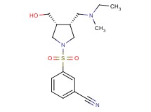 3-{[(3R*,4R*)-3-{[ethyl(methyl)amino]methyl}-4-(hydroxymethyl)-1-pyrrolidinyl]sulfonyl}benzonitrile