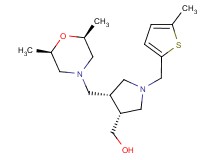 {(3R*,4R*)-4-{[(2R*,6S*)-2,6-dimethylmorpholin-4-yl]methyl}-1-[(5-methyl-2-thienyl)methyl]pyrrolidin-3-yl}methanol