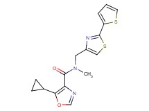 5-cyclopropyl-N-methyl-N-{[2-(2-thienyl)-1,3-thiazol-4-yl]methyl}-1,3-oxazole-4-carboxamide