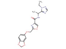 2-[(1,3-benzodioxol-5-yloxy)methyl]-N-[1-(1-ethyl-1H-1,2,4-triazol-5-yl)ethyl]-1,3-oxazole-4-carboxamide