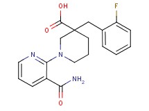 1-[3-(aminocarbonyl)pyridin-2-yl]-3-(2-fluorobenzyl)piperidine-3-carboxylic acid
