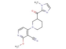 2-methoxy-4-{3-[(1-methyl-1H-imidazol-2-yl)carbonyl]-1-piperidinyl}nicotinonitrile