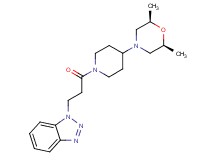 1-(3-{4-[(2R*,6S*)-2,6-dimethyl-4-morpholinyl]-1-piperidinyl}-3-oxopropyl)-1H-1,2,3-benzotriazole