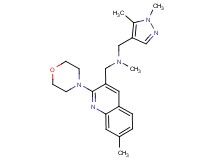 1-(1,5-dimethyl-1H-pyrazol-4-yl)-N-methyl-N-[(7-methyl-2-morpholin-4-ylquinolin-3-yl)methyl]methanamine