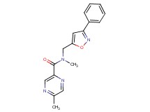 N,5-dimethyl-N-[(3-phenyl-5-isoxazolyl)methyl]-2-pyrazinecarboxamide