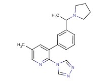 5-methyl-3-[3-(1-pyrrolidin-1-ylethyl)phenyl]-2-(4H-1,2,4-triazol-4-yl)pyridine