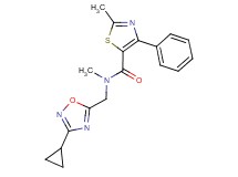 N-[(3-cyclopropyl-1,2,4-oxadiazol-5-yl)methyl]-N,2-dimethyl-4-phenyl-1,3-thiazole-5-carboxamide