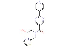 N-(2-hydroxyethyl)-2-pyridin-4-yl-N-(1,3-thiazol-2-ylmethyl)pyrimidine-5-carboxamide