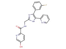 N-{[4-(3-fluorophenyl)-5-pyridin-2-yl-1H-imidazol-2-yl]methyl}-5-hydroxypyridine-2-carboxamide