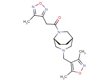 (1S*,5R*)-3-[(3,5-dimethyl-4-isoxazolyl)methyl]-6-[(4-methyl-1,2,5-oxadiazol-3-yl)acetyl]-3,6-diazabicyclo[3.2.2]nonane