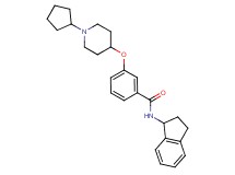 3-[(1-cyclopentyl-4-piperidinyl)oxy]-N-(2,3-dihydro-1H-inden-1-yl)benzamide