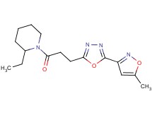 2-ethyl-1-{3-[5-(5-methyl-3-isoxazolyl)-1,3,4-oxadiazol-2-yl]propanoyl}piperidine
