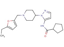 N-(1-{1-[(5-ethyl-2-furyl)methyl]-4-piperidinyl}-1H-pyrazol-5-yl)cyclopentanecarboxamide