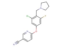 6-[3-chloro-5-fluoro-4-(pyrrolidin-1-ylmethyl)phenoxy]nicotinonitrile