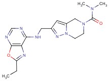 2-{[(2-ethyl[1,3]oxazolo[5,4-d]pyrimidin-7-yl)amino]methyl}-N,N-dimethyl-6,7-dihydropyrazolo[1,5-a]pyrazine-5(4H)-carboxamide