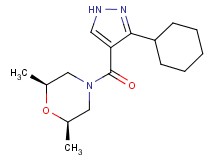 (2R*,6S*)-4-[(3-cyclohexyl-1H-pyrazol-4-yl)carbonyl]-2,6-dimethylmorpholine
