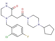 4-(2-chloro-4-fluorobenzyl)-3-[2-(4-cyclopentyl-1-piperazinyl)-2-oxoethyl]-2-piperazinone