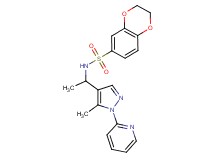 N-{1-[5-methyl-1-(2-pyridinyl)-1H-pyrazol-4-yl]ethyl}-2,3-dihydro-1,4-benzodioxine-6-sulfonamide