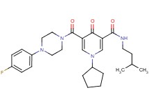 1-cyclopentyl-5-{[4-(4-fluorophenyl)-1-piperazinyl]carbonyl}-N-(3-methylbutyl)-4-oxo-1,4-dihydro-3-pyridinecarboxamide