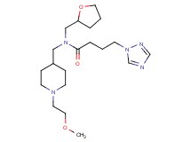 N-{[1-(2-methoxyethyl)-4-piperidinyl]methyl}-N-(tetrahydro-2-furanylmethyl)-4-(1H-1,2,4-triazol-1-yl)butanamide