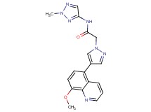 2-[4-(8-methoxyquinolin-5-yl)-1H-pyrazol-1-yl]-N-(2-methyl-2H-1,2,3-triazol-4-yl)acetamide