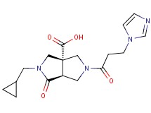 (3aS*,6aS*)-2-(cyclopropylmethyl)-5-[3-(1H-imidazol-1-yl)propanoyl]-1-oxohexahydropyrrolo[3,4-c]pyrrole-3a(1H)-carboxylic acid