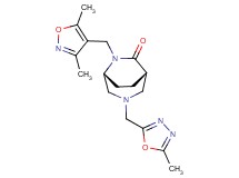 (1S*,5R*)-6-[(3,5-dimethyl-4-isoxazolyl)methyl]-3-[(5-methyl-1,3,4-oxadiazol-2-yl)methyl]-3,6-diazabicyclo[3.2.2]nonan-7-one