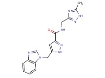 5-(1H-benzimidazol-1-ylmethyl)-N-[(5-methyl-1H-1,2,4-triazol-3-yl)methyl]-1H-pyrazole-3-carboxamide