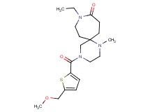 9-ethyl-4-{[5-(methoxymethyl)-2-thienyl]carbonyl}-1-methyl-1,4,9-triazaspiro[5.6]dodecan-10-one