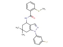 N-[1-(3-fluorophenyl)-6,6-dimethyl-4,5,6,7-tetrahydro-1H-indazol-4-yl]-2-(methylthio)benzamide