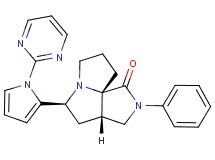 (3aS*,5S*,9aS*)-2-phenyl-5-[1-(2-pyrimidinyl)-1H-pyrrol-2-yl]hexahydro-7H-pyrrolo[3,4-g]pyrrolizin-1(2H)-one